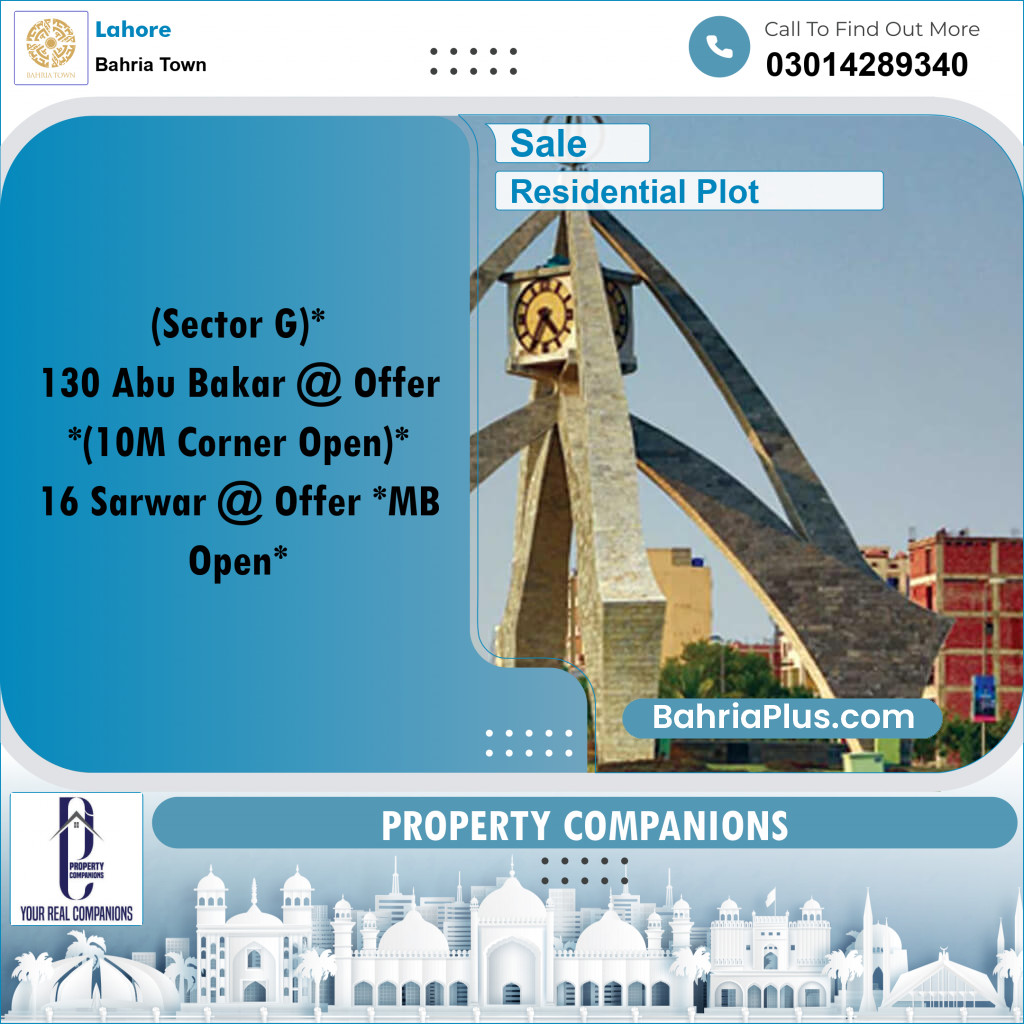Residential Plot for Sale in Bahria Town, Lahore - (BP-349724)