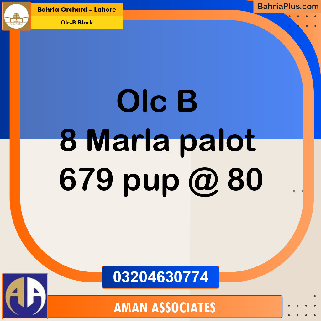 8 Marla Residential Plot for Sale in OLC-B Block -  Bahria Orchard, Lahore - (BP-349749)