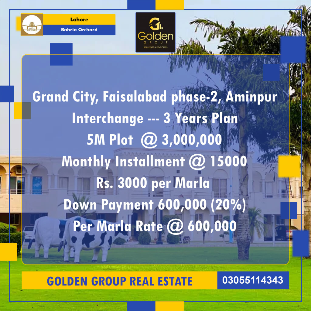 5 Marla Residential Plot for Sale in Bahria Orchard, Lahore - (BP-349787)