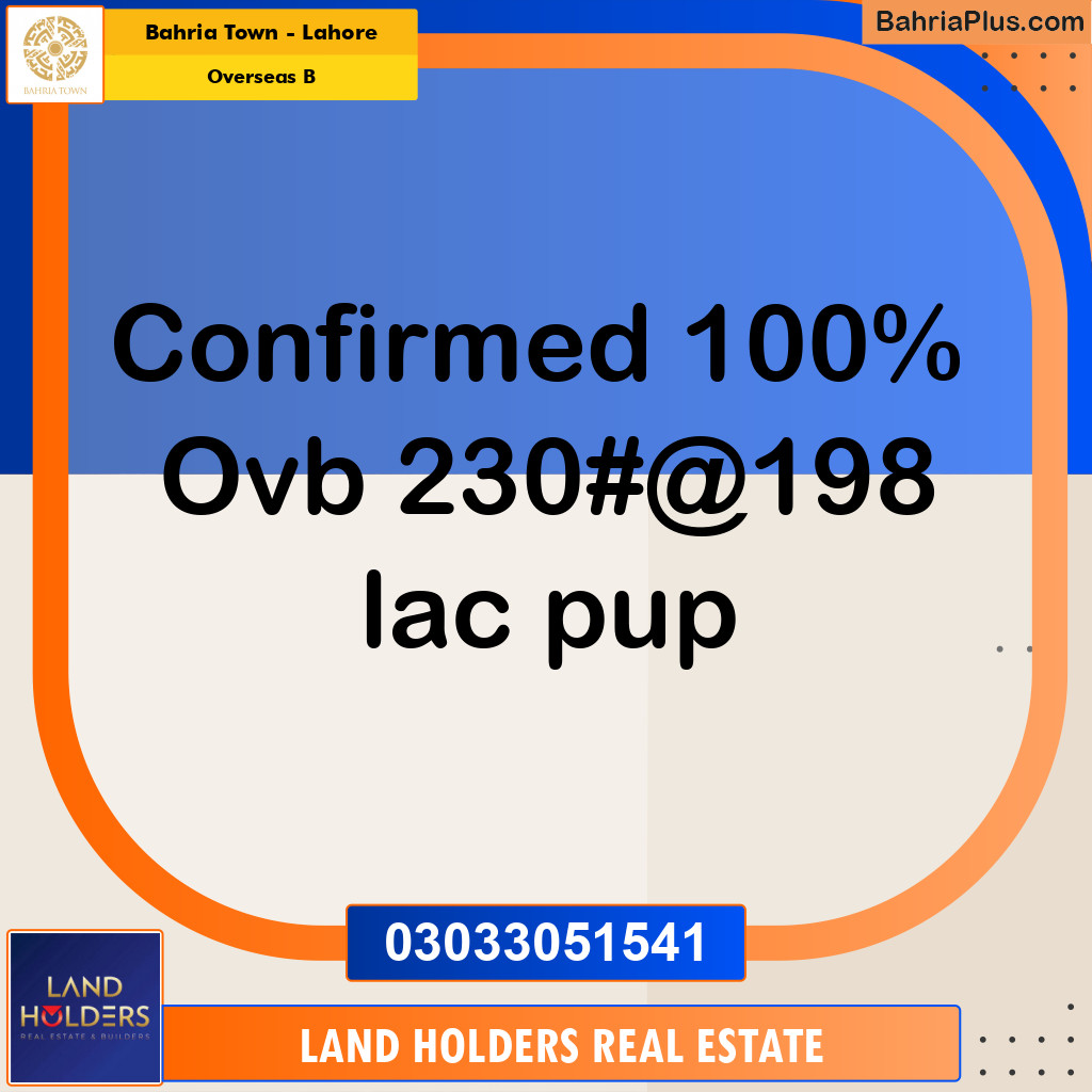 10 Marla Residential Plot for Sale in Overseas B -  Bahria Town, Lahore - (BP-349788)
