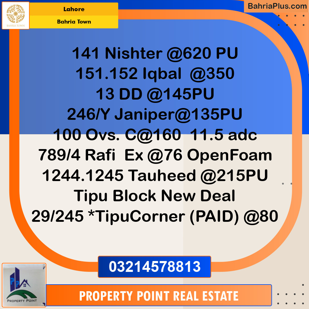 Residential Plot for Sale in Bahria Town, Lahore - (BP-349881)