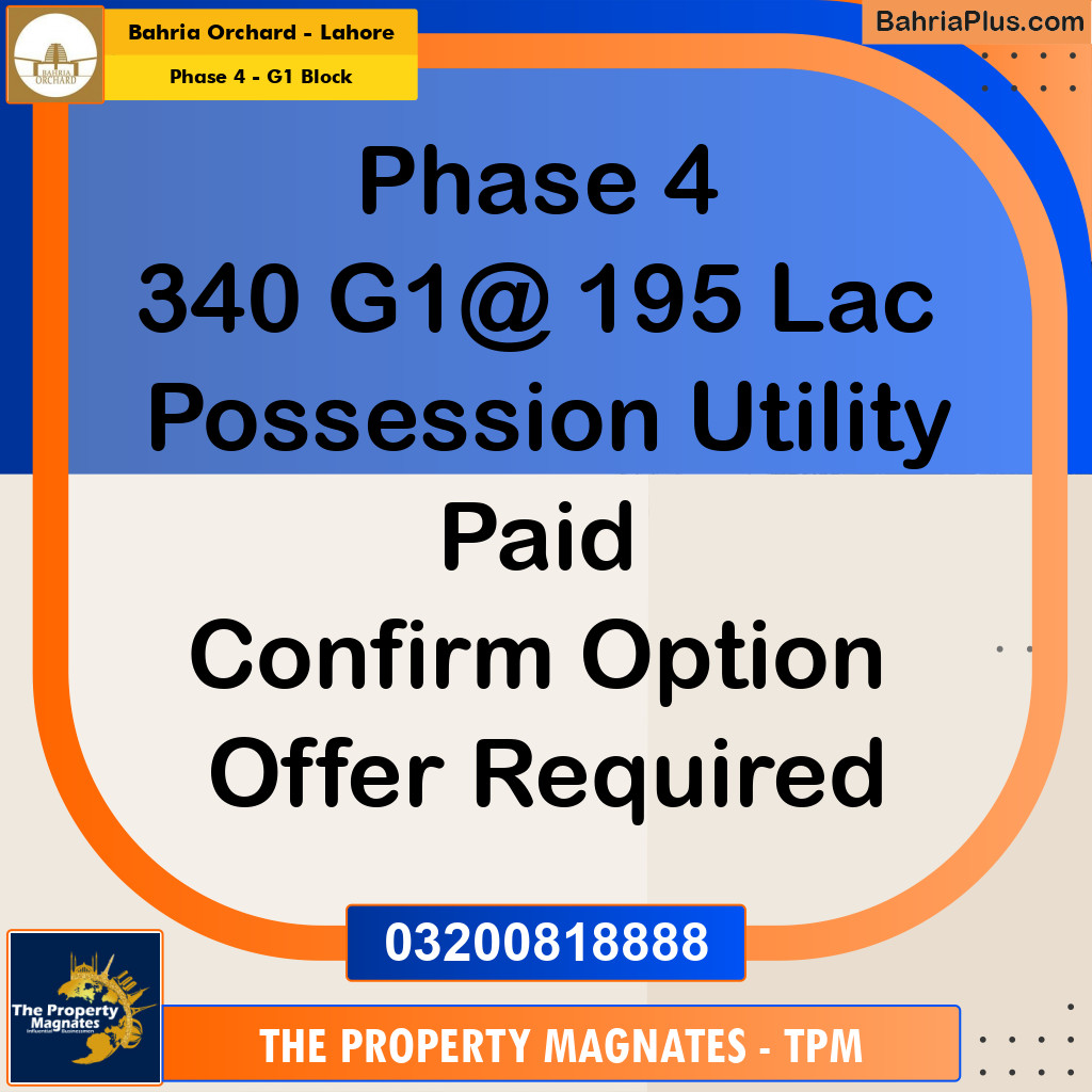 1 Kanal Residential Plot for Sale in Phase 4 - G1 Block -  Bahria Orchard, Lahore - (BP-349900)