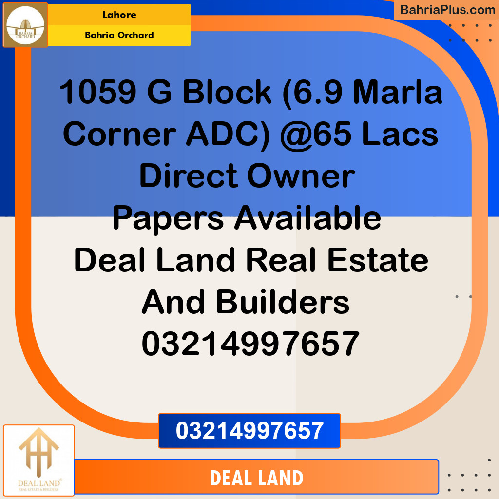 Residential Plot for Sale in Bahria Orchard, Lahore - (BP-349902)