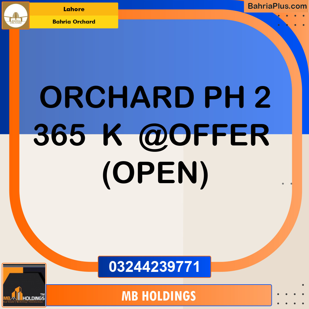 Residential Plot for Sale in Bahria Orchard, Lahore - (BP-349954)
