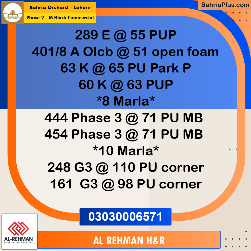 5 Marla Residential Plot for Sale in Phase 2 - M Block Commercial -  Bahria Orchard, Lahore - (BP-349964)