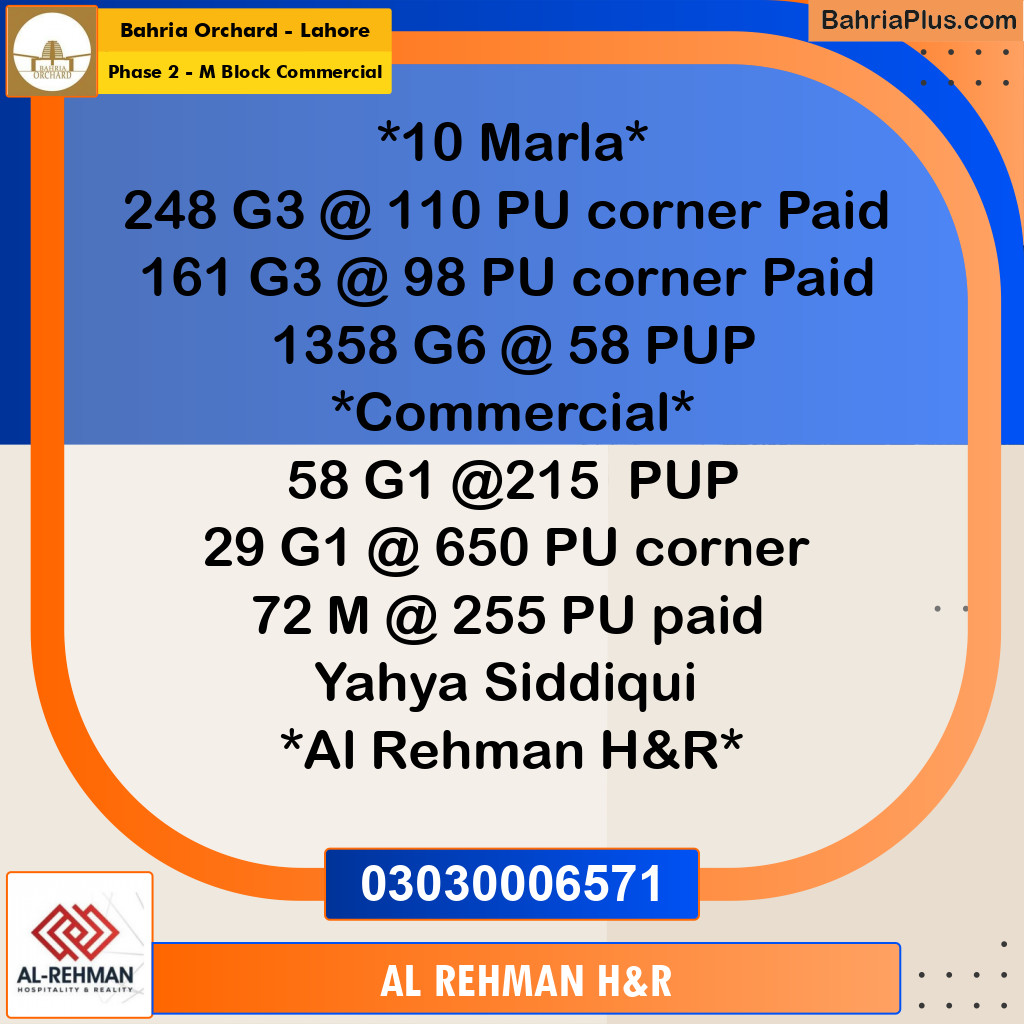 5 Marla Residential Plot for Sale in Phase 2 - M Block Commercial -  Bahria Orchard, Lahore - (BP-349968)