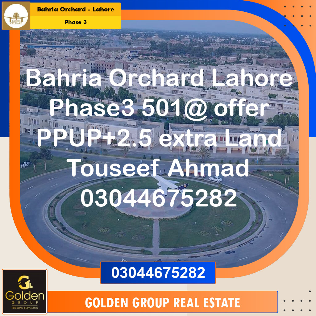 8 Marla Residential Plot for Sale in Phase 3 -  Bahria Orchard, Lahore - (BP-349972)