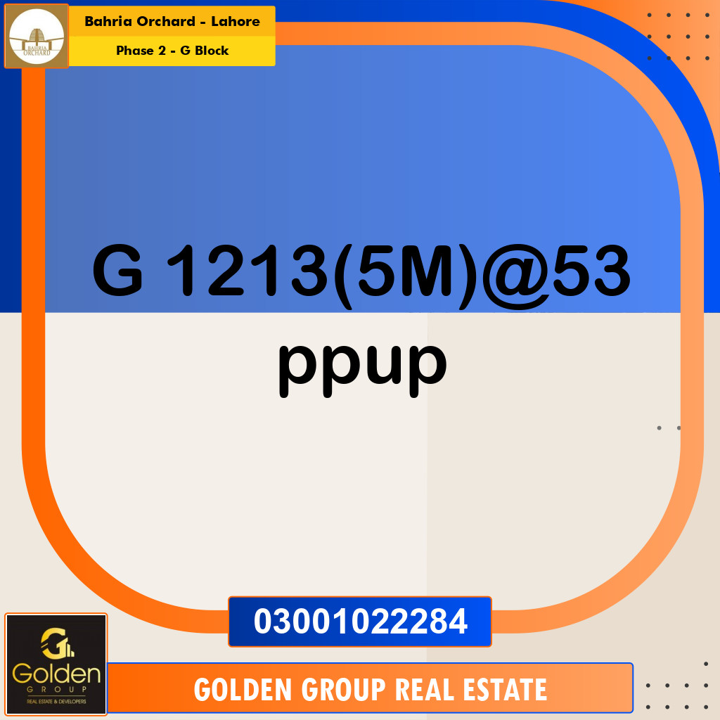 5 Marla Residential Plot for Sale in Phase 2 - G Block -  Bahria Orchard, Lahore - (BP-350284)
