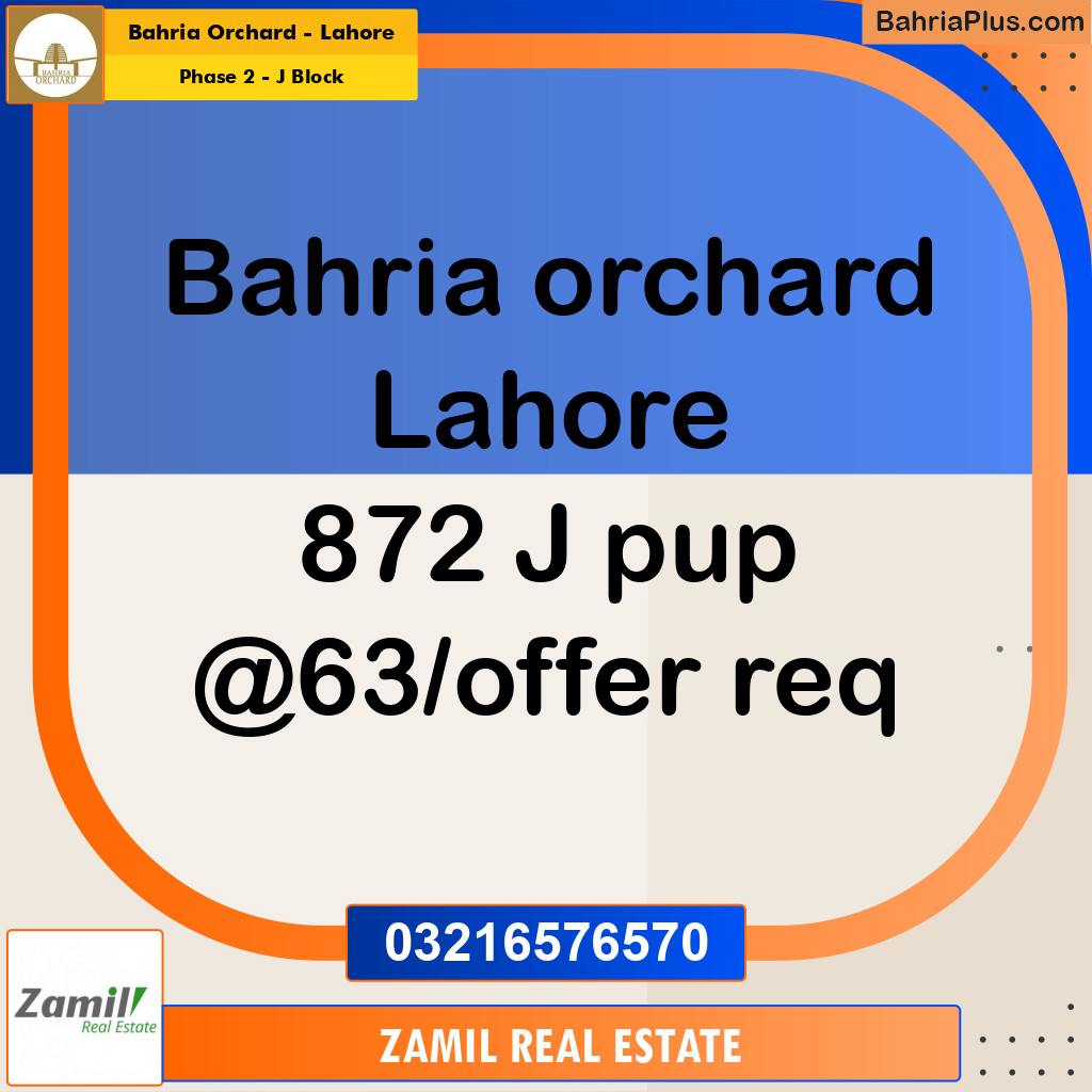 8 Marla Residential Plot for Sale in Phase 2 - J Block -  Bahria Orchard, Lahore - (BP-350299)