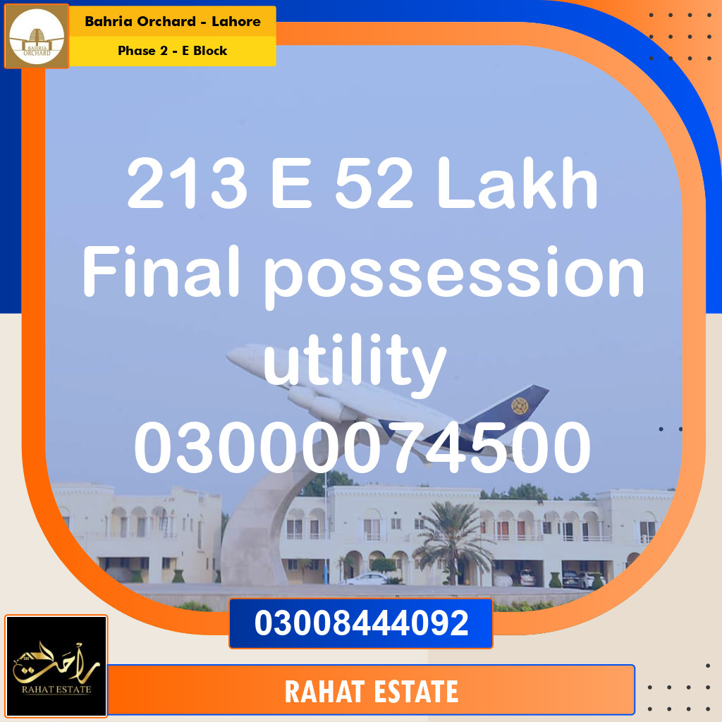 5 Marla Residential Plot for Sale in Phase 2 - E Block -  Bahria Orchard, Lahore - (BP-350346)