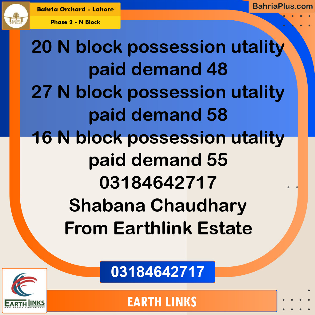 5 Marla Residential Plot for Sale in Phase 2 - N Block -  Bahria Orchard, Lahore - (BP-350386)