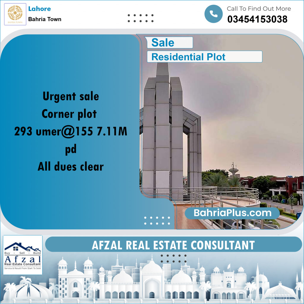 Residential Plot for Sale in Bahria Town, Lahore - (BP-350415)