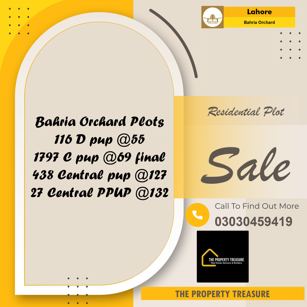 5 Marla Residential Plot for Sale in Bahria Orchard, Lahore - (BP-350472)