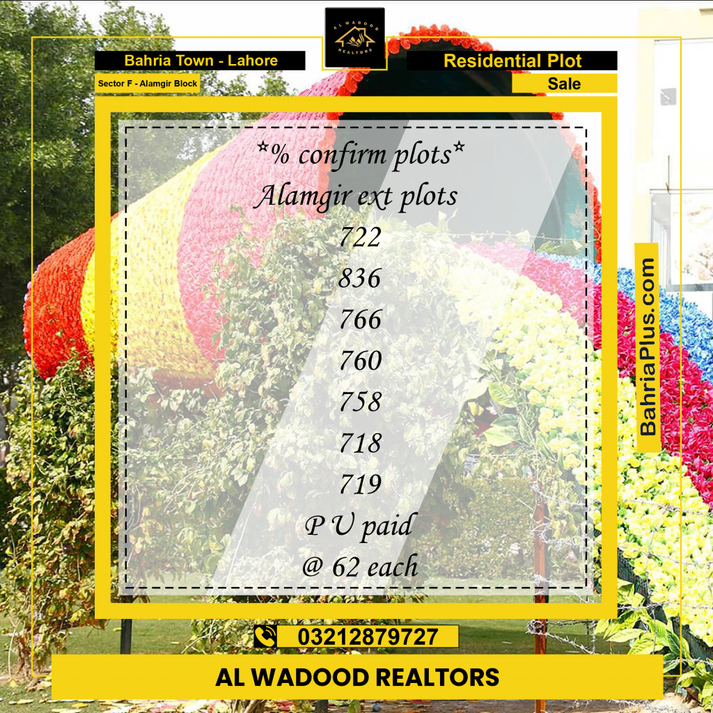5 Marla Residential Plot for Sale in Sector F - Alamgir Block -  Bahria Town, Lahore - (BP-350499)