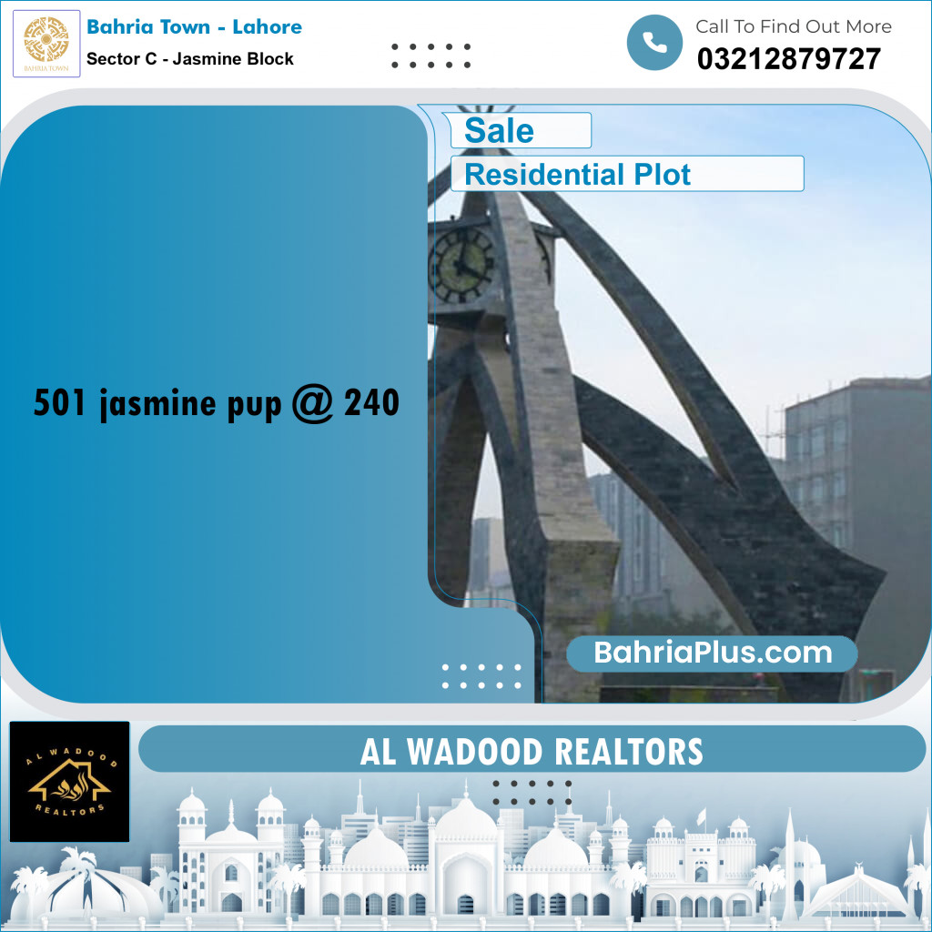 10 Marla Residential Plot for Sale in Sector C - Jasmine Block -  Bahria Town, Lahore - (BP-350580)