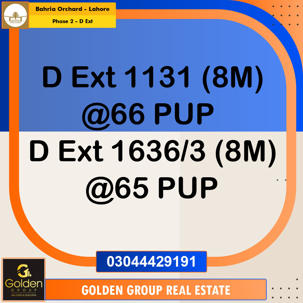 8 Marla Residential Plot for Sale in Phase 2 - D Ext -  Bahria Orchard, Lahore - (BP-350697)