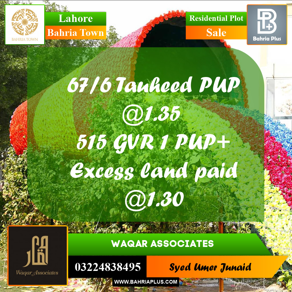 Residential Plot for Sale in Bahria Town, Lahore - (BP-350708)
