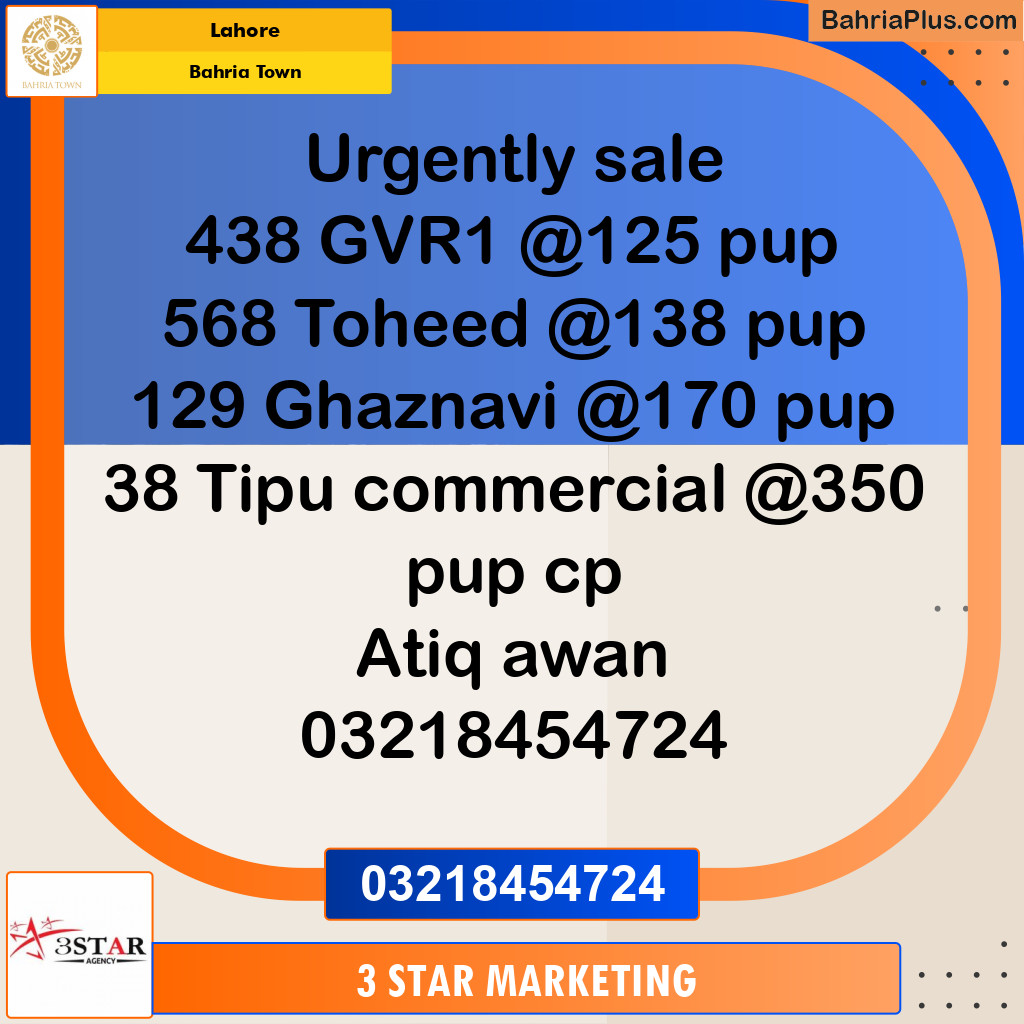 Residential Plot for Sale in Bahria Town, Lahore - (BP-350709)