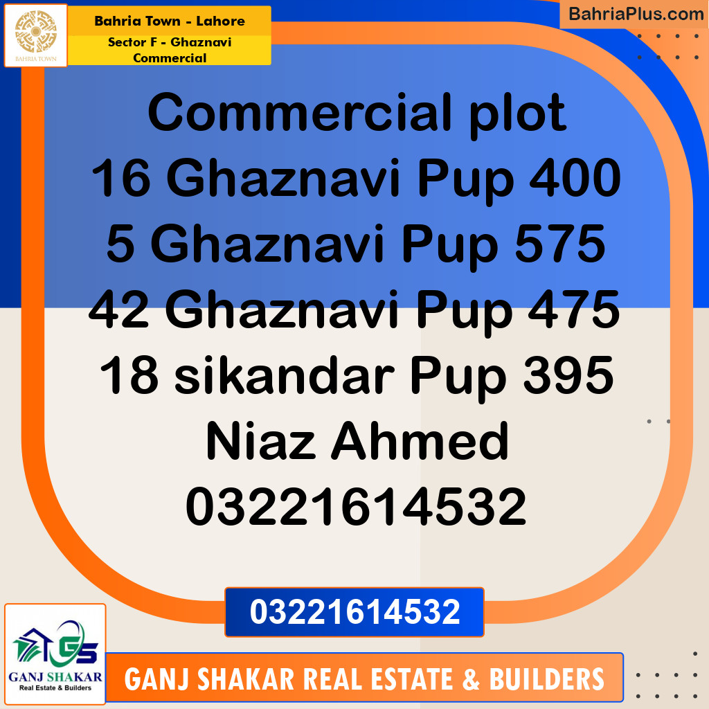 5 Marla Residential Plot for Sale in Sector F - Ghaznavi Commercial -  Bahria Town, Lahore - (BP-350718)