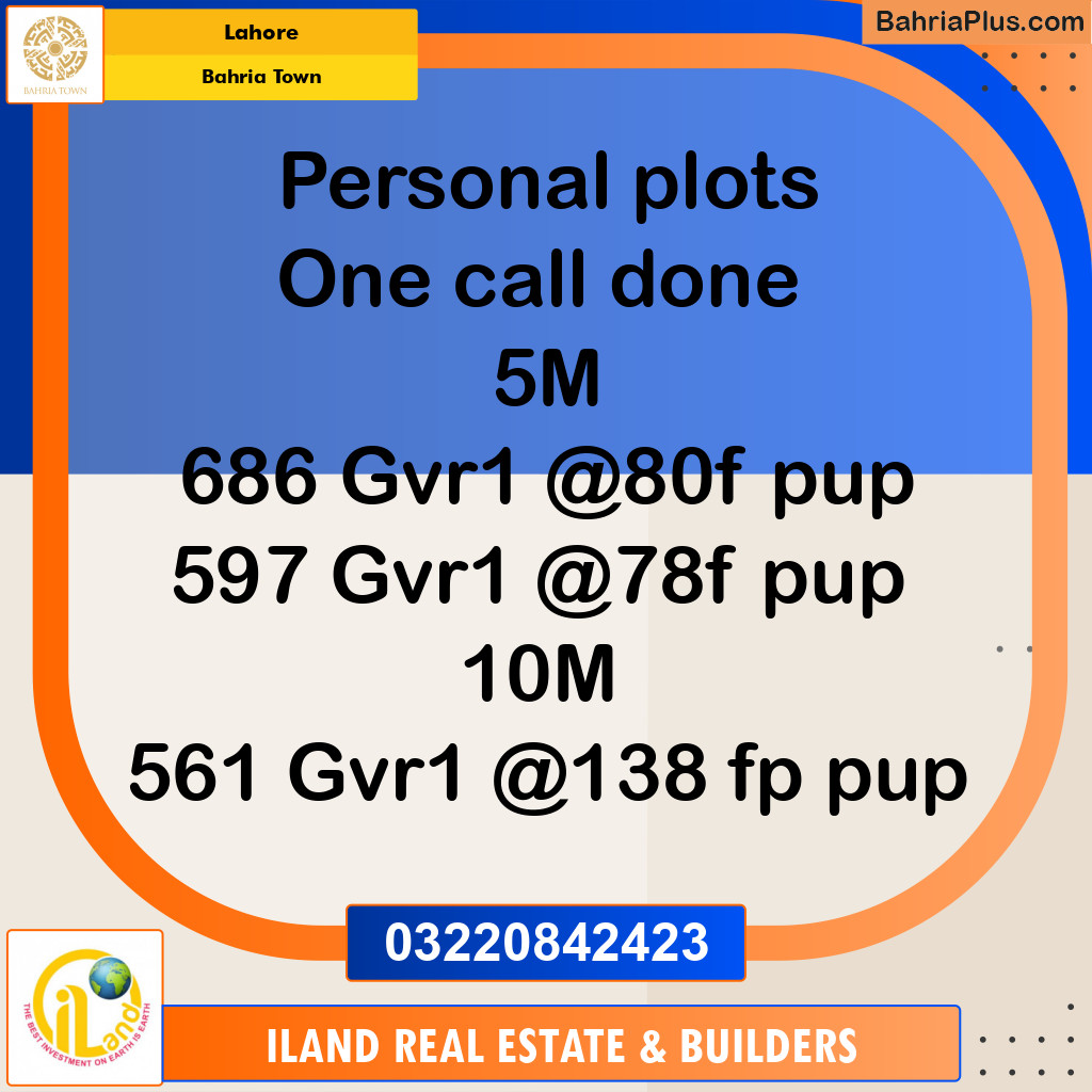 Residential Plot for Sale in Bahria Town, Lahore - (BP-350724)