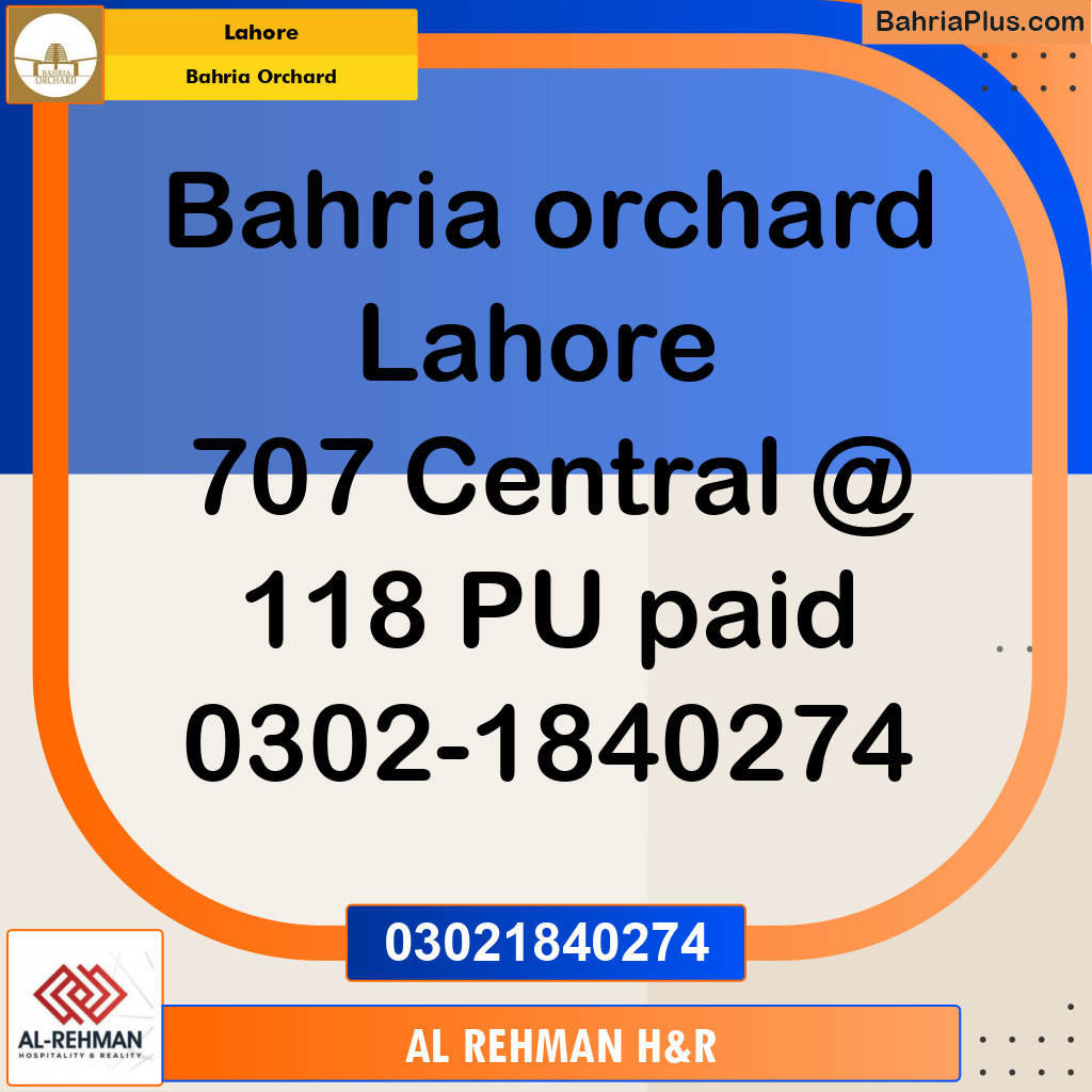 Residential Plot for Sale in Bahria Orchard, Lahore - (BP-350730)