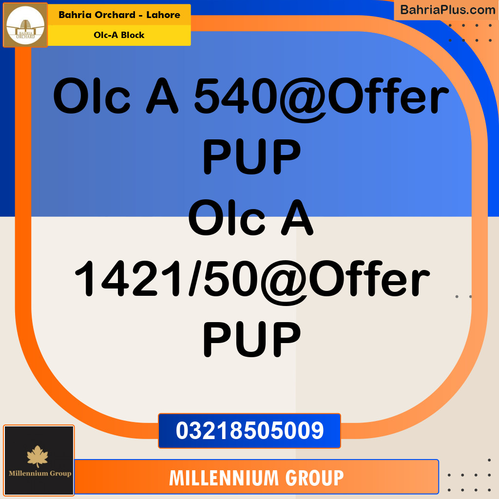 Residential Plot for Sale in OLC-A Block -  Bahria Orchard, Lahore - (BP-350746)