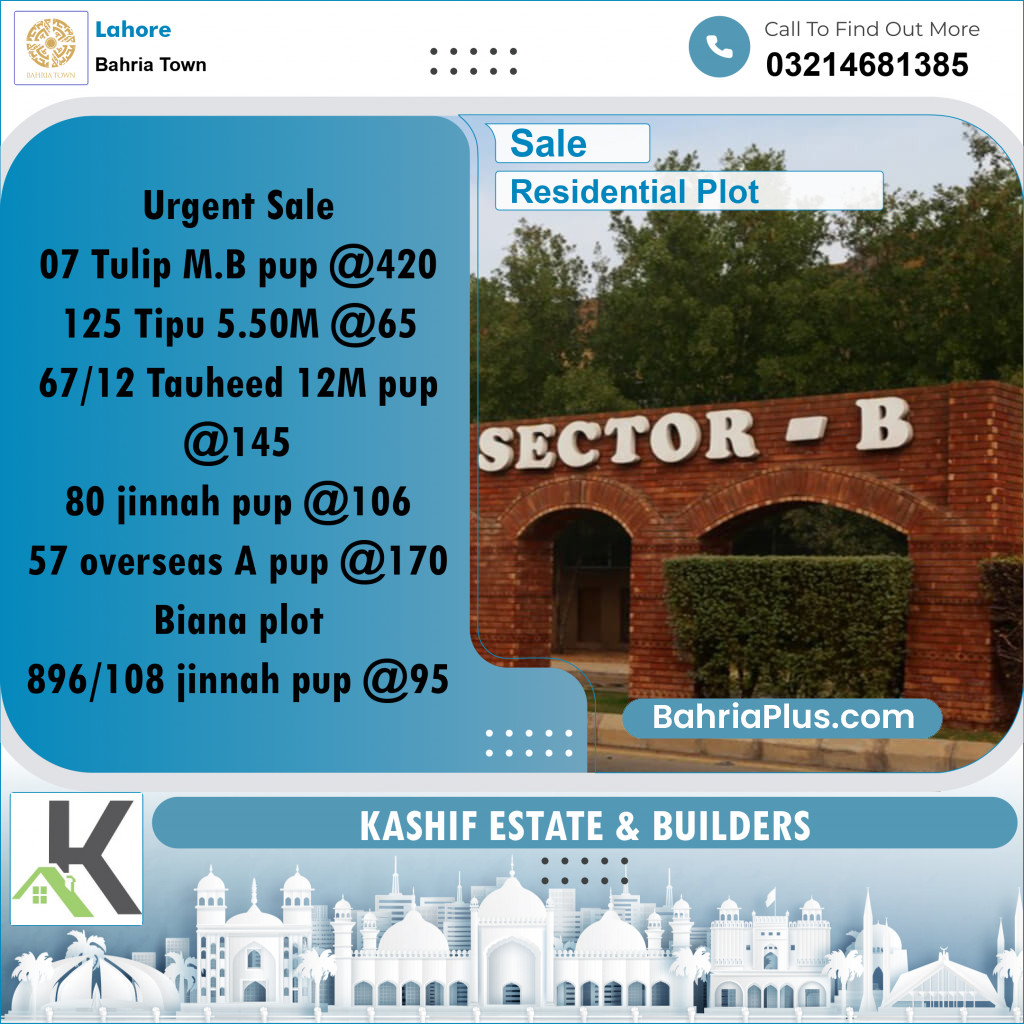 Residential Plot for Sale in Bahria Town, Lahore - (BP-350776)
