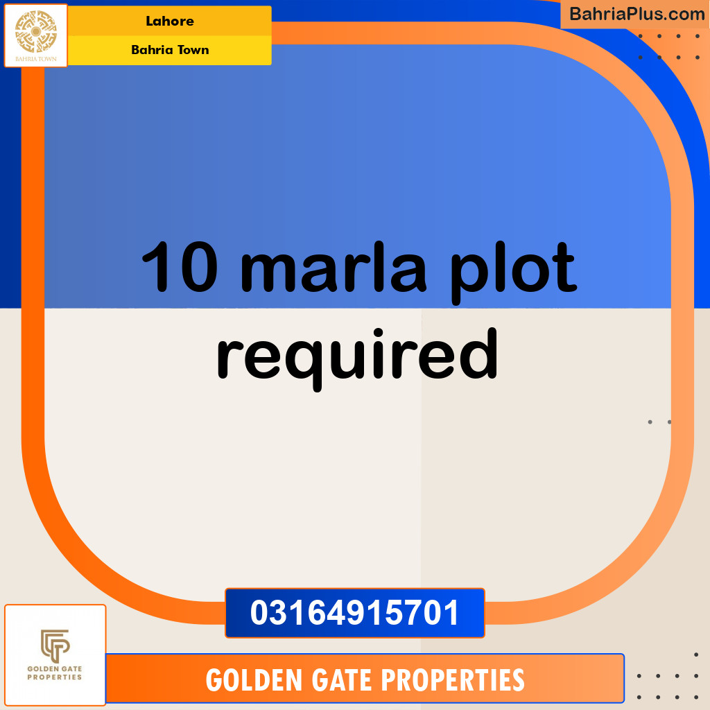 10 Marla Residential Plot for Sale in Bahria Town, Lahore - (BP-350783)