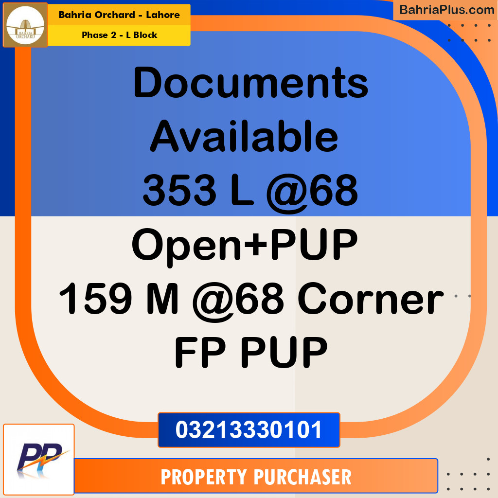 5 Marla Residential Plot for Sale in Phase 2 - L Block -  Bahria Orchard, Lahore - (BP-350804)