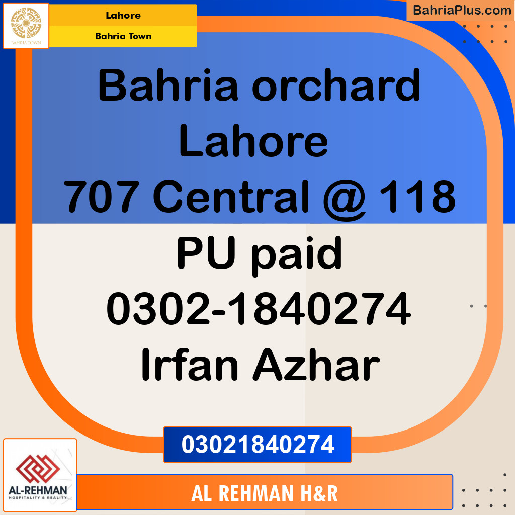Residential Plot for Sale in Bahria Town, Lahore - (BP-350807)