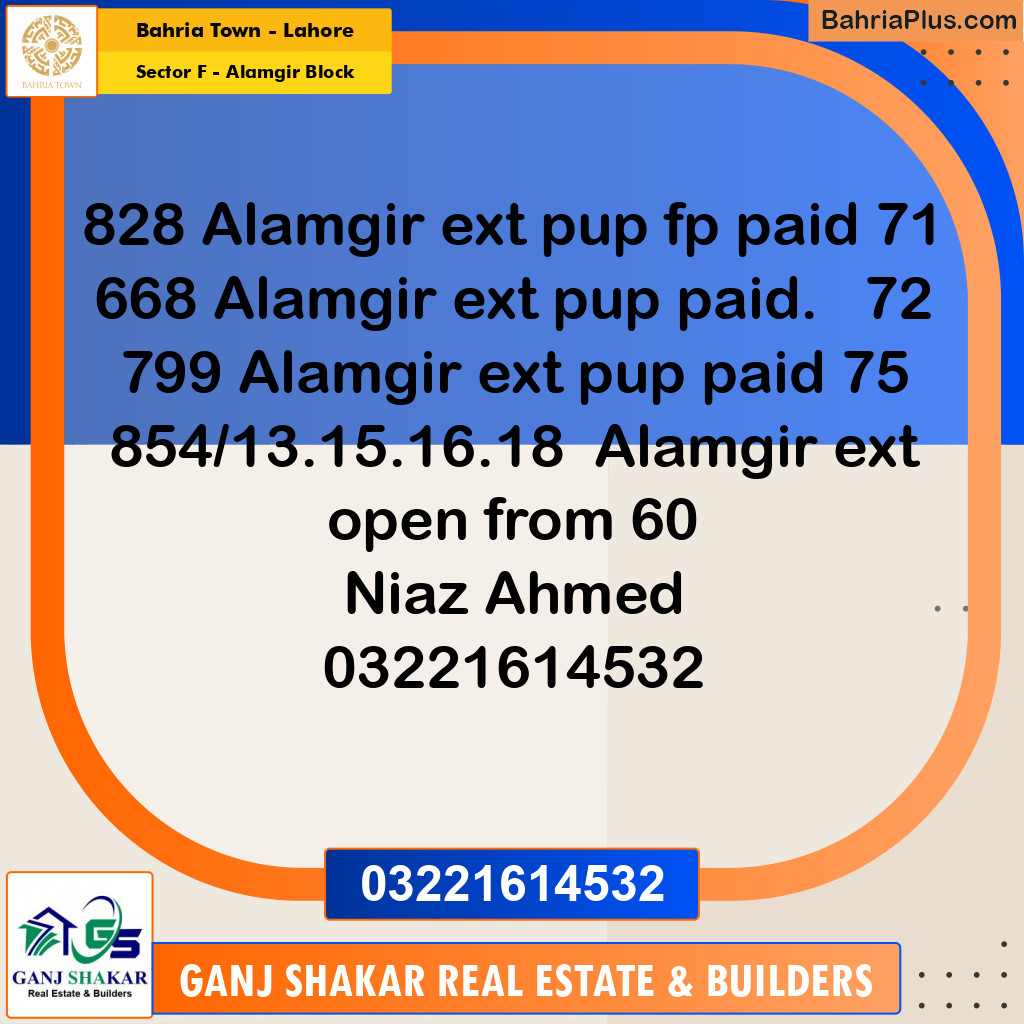 5 Marla Residential Plot for Sale in Sector F - Alamgir Block -  Bahria Town, Lahore - (BP-350829)