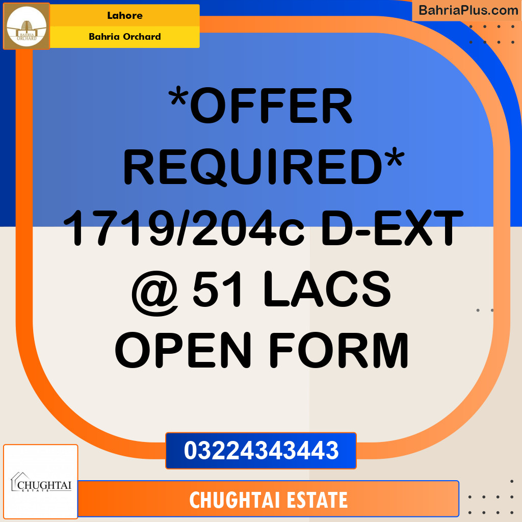 5 Marla Residential Plot for Sale in Bahria Orchard, Lahore - (BP-350934)