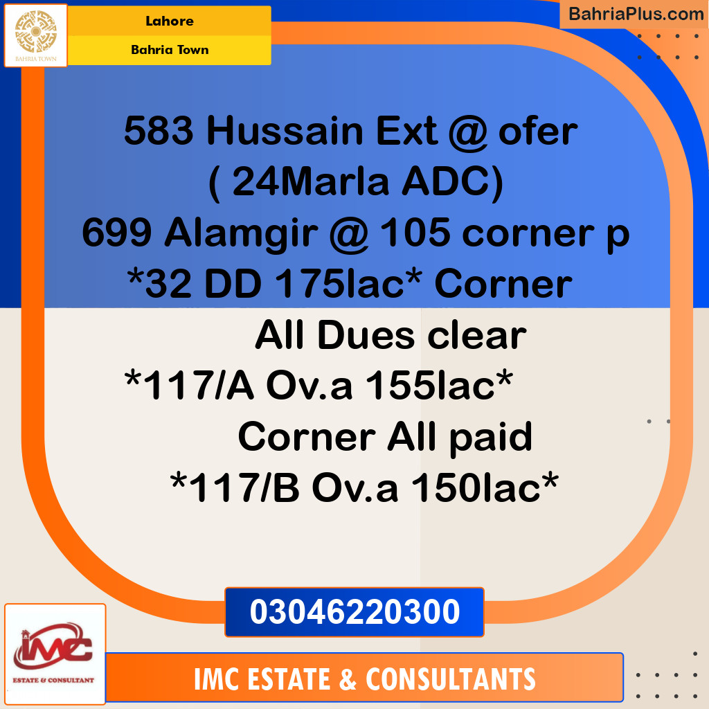 Residential Plot for Sale in Bahria Town, Lahore - (BP-350997)