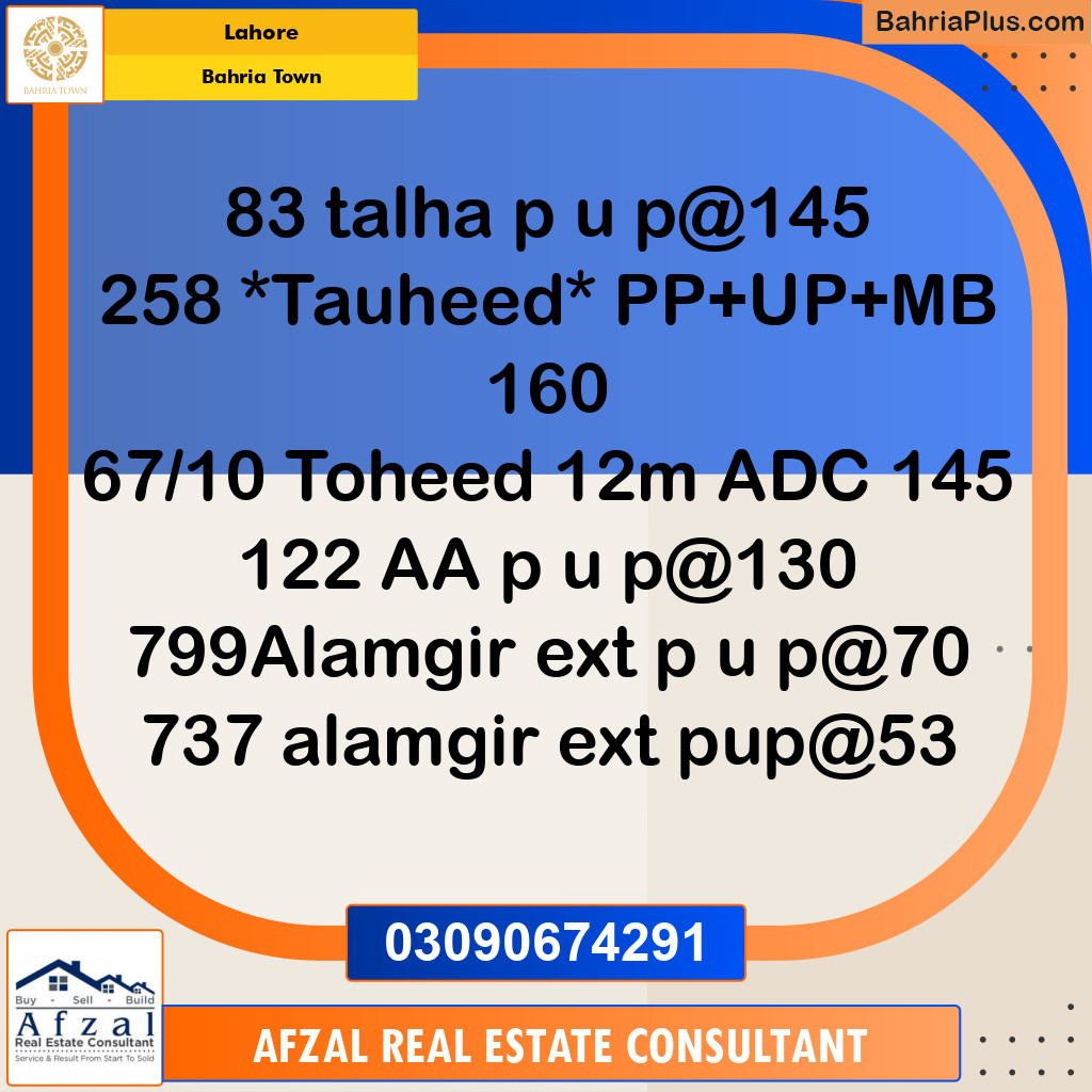 Residential Plot for Sale in Bahria Town, Lahore - (BP-351030)