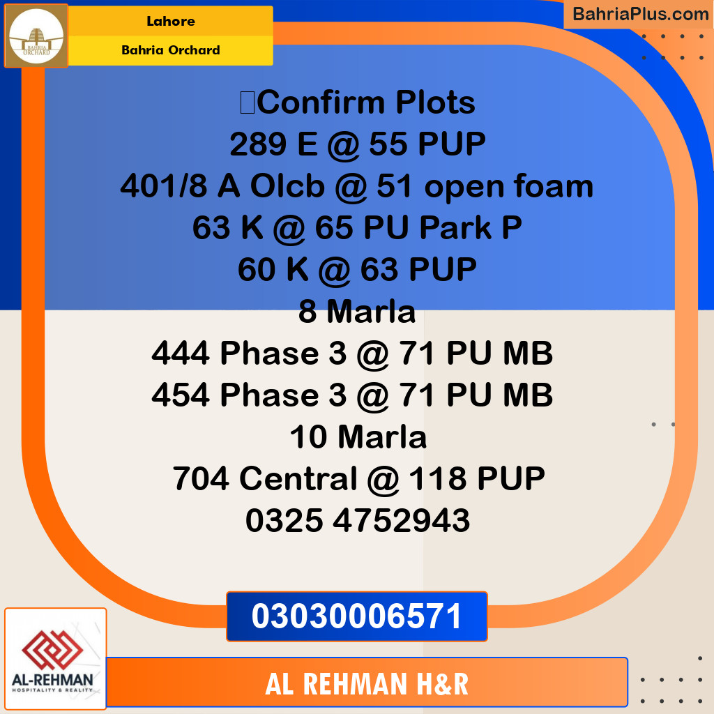 5 Marla Residential Plot for Sale in Bahria Orchard, Lahore - (BP-351040)