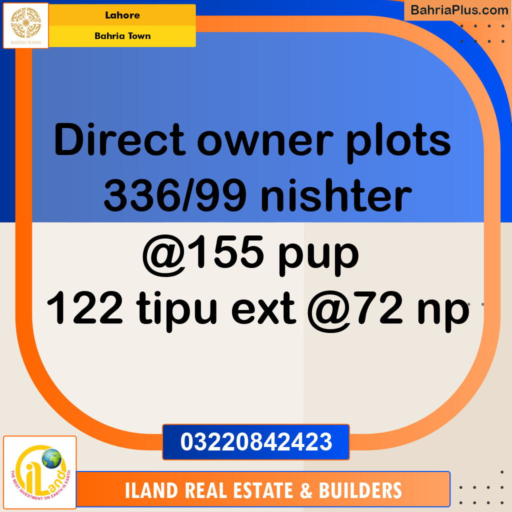 Residential Plot for Sale in Bahria Town, Lahore - (BP-351106)