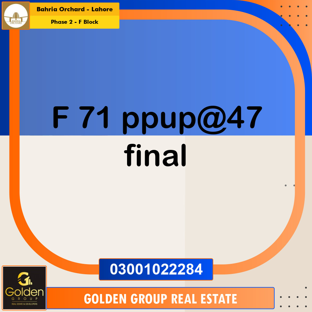 5 Marla Residential Plot for Sale in Phase 2 - F Block -  Bahria Orchard, Lahore - (BP-351135)