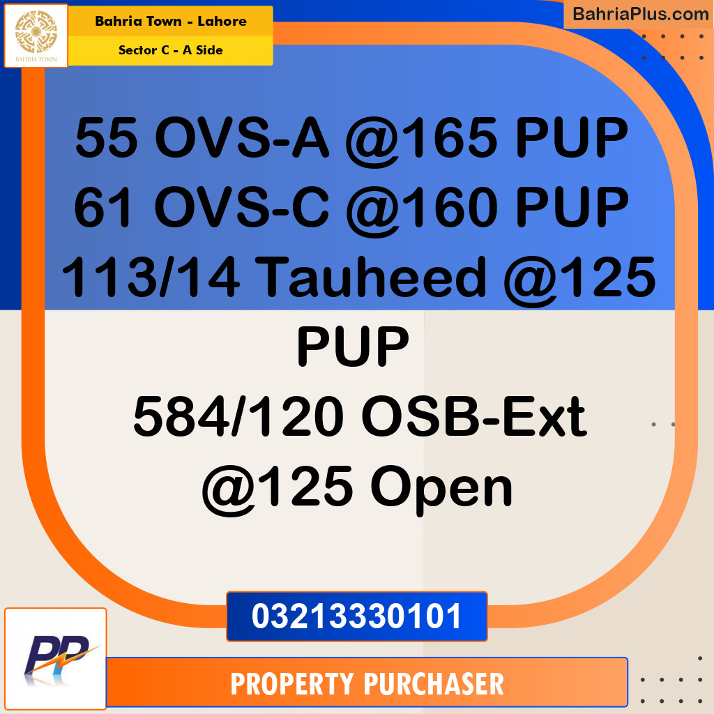10 Marla Residential Plot for Sale in Sector C - A Side -  Bahria Town, Lahore - (BP-351158)