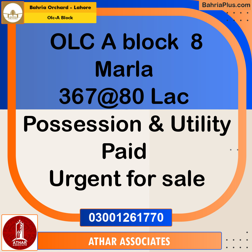 5 Marla Residential Plot for Sale in OLC-A Block -  Bahria Orchard, Lahore - (BP-351190)