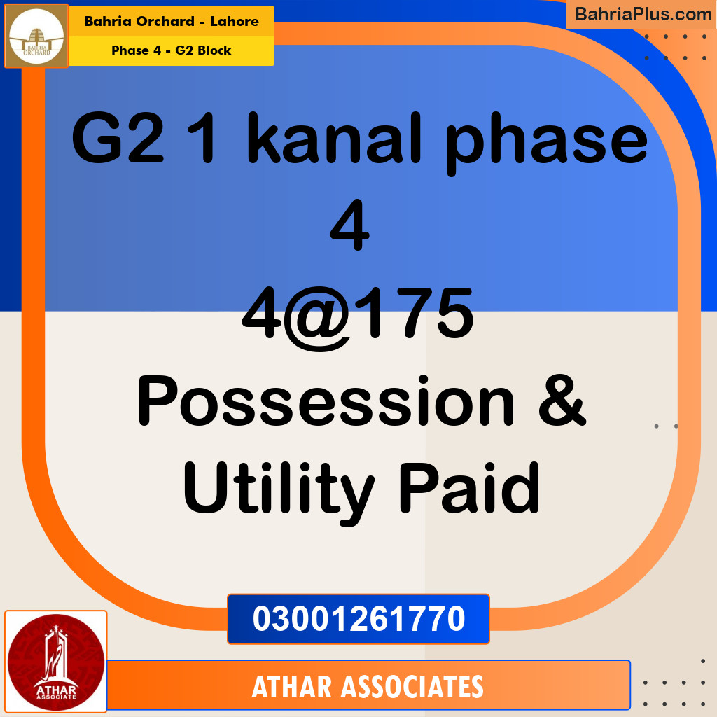 1 Kanal Residential Plot for Sale in Phase 4 - G2 Block -  Bahria Orchard, Lahore - (BP-351209)