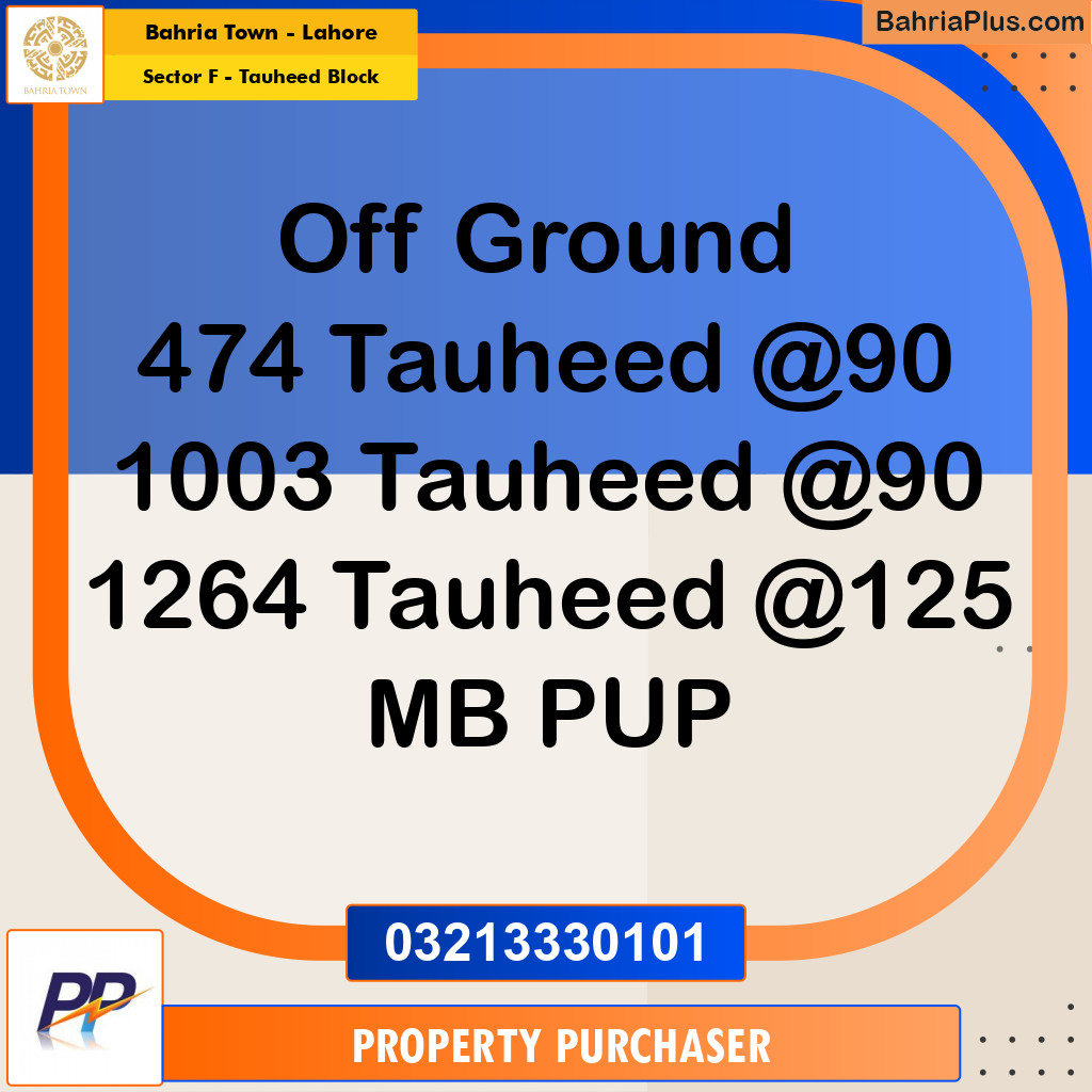 10 Marla Residential Plot for Sale in Sector F - Tauheed Block -  Bahria Town, Lahore - (BP-351220)