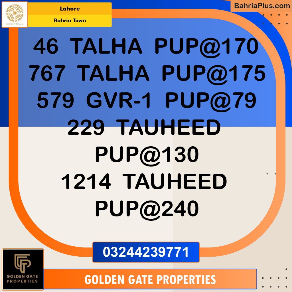 Residential Plot for Sale in Bahria Town, Lahore - (BP-351225)