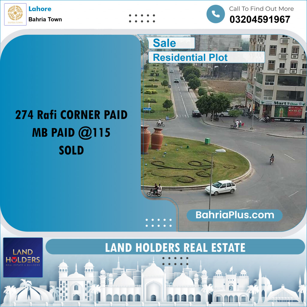 Residential Plot for Sale in Bahria Town, Lahore - (BP-351257)