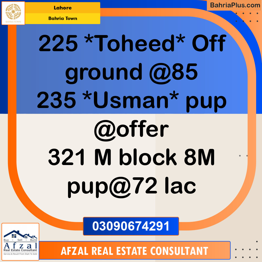 Residential Plot for Sale in Bahria Town, Lahore - (BP-351277)