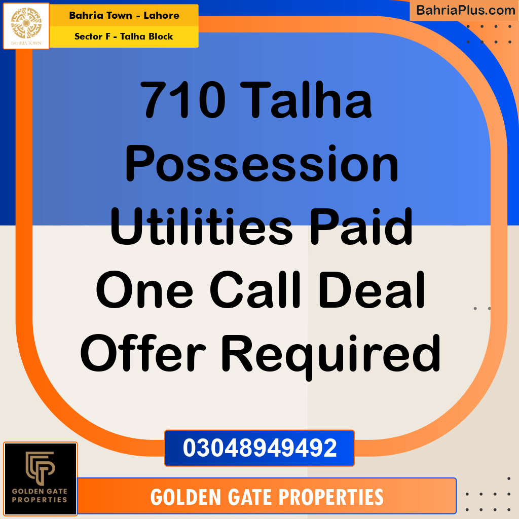 10 Marla Residential Plot for Sale in Sector F - Talha Block -  Bahria Town, Lahore - (BP-351286)