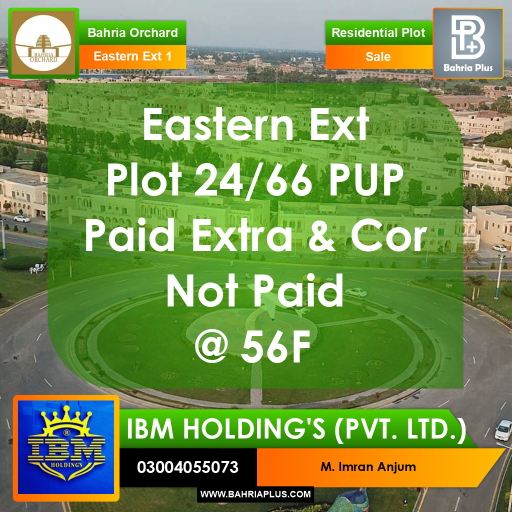 5 Marla Residential Plot for Sale in Phase 1 - Eastern District Ext. I -  Bahria Orchard, Lahore - (BP-351339)