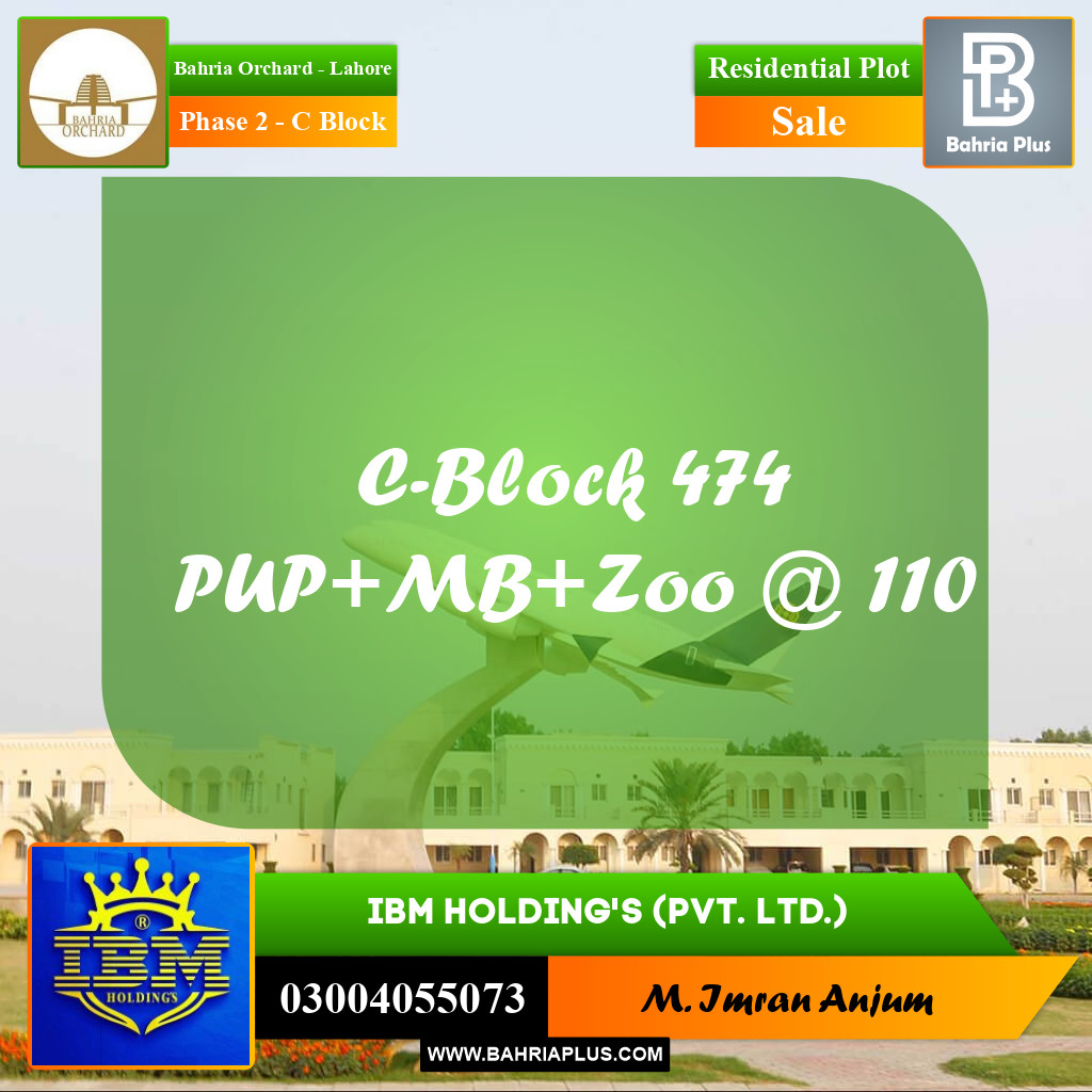 8 Marla Residential Plot for Sale in Phase 2 - C Block -  Bahria Orchard, Lahore - (BP-351340)