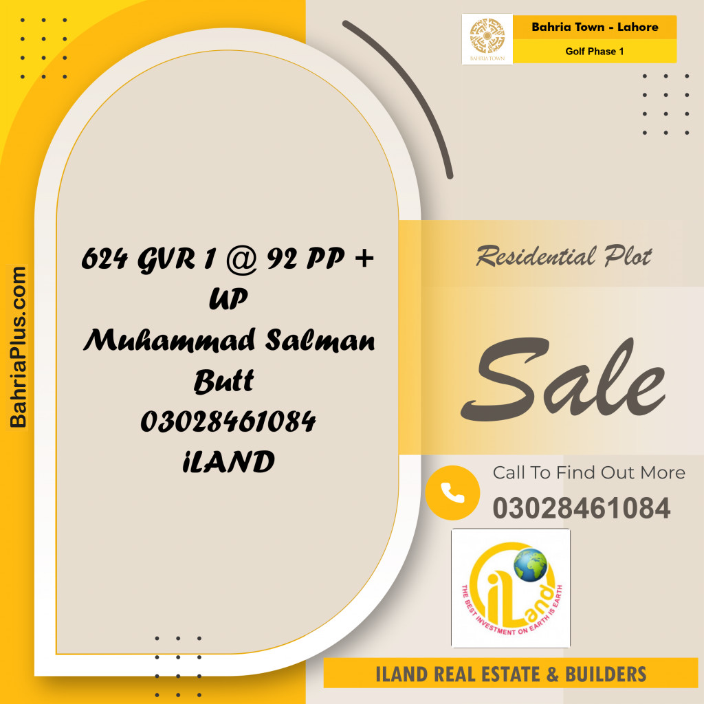 5 Marla Residential Plot for Sale in Golf Phase 1 -  Bahria Town, Lahore - (BP-351345)