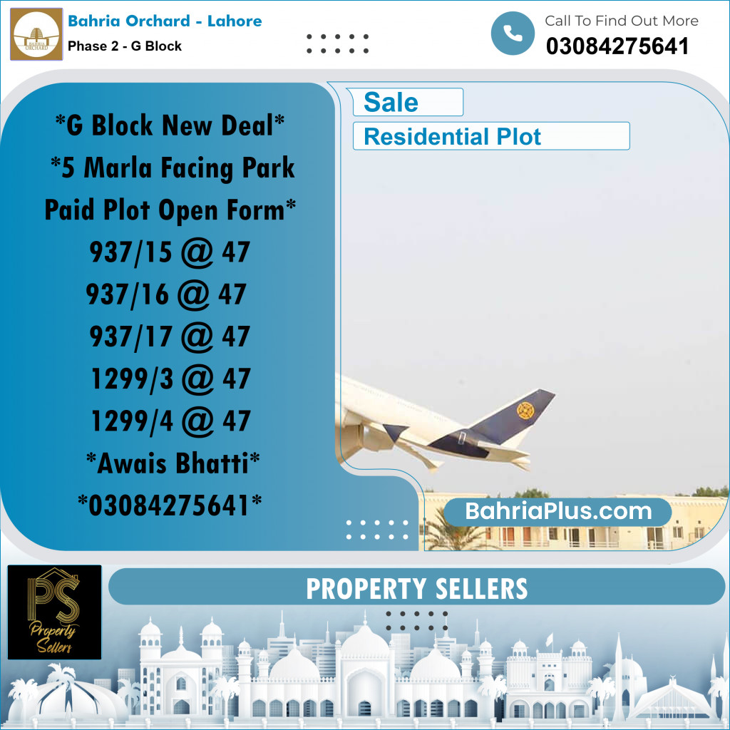 5 Marla Residential Plot for Sale in Phase 2 - G Block -  Bahria Orchard, Lahore - (BP-351358)