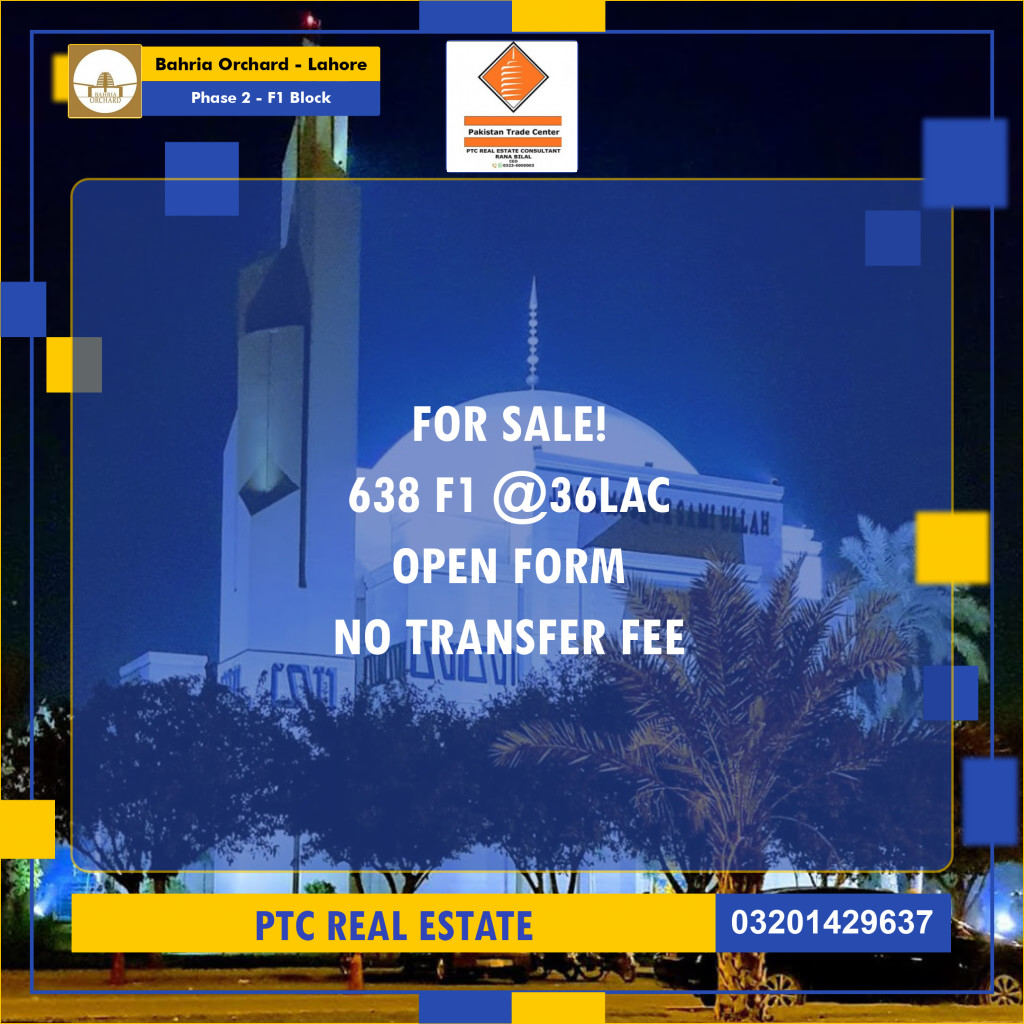 5 Marla Residential Plot for Sale in Phase 2 - F1 Block -  Bahria Orchard, Lahore - (BP-351373)